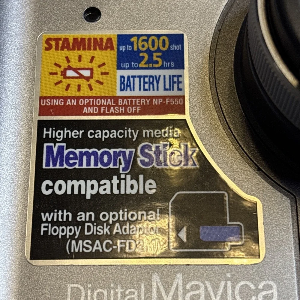 Vintage Sony MVC-FD90 Digital Mavica Camera 16x Zoom FD Drive 1.6MP Untested